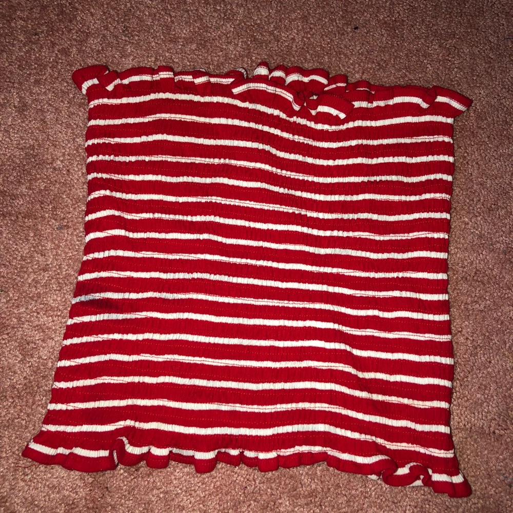 NWOT Tube Top Red & White Striped